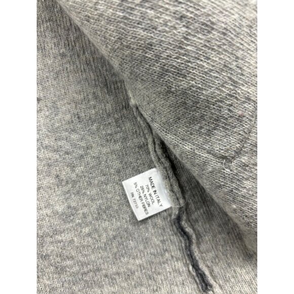 Bianco & Blu Wool Cardigan Women's XL Gray White Stripe Button Sweater Italian - Picture 9 of 12